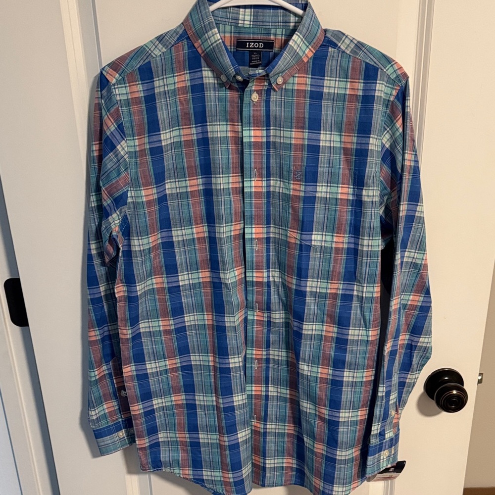 IZOD Boy’s Spring Plaid Shirt NWT XL (18-20)